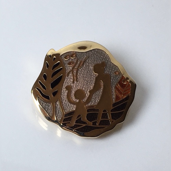 Vintage Enamel de Passille Sylvestre Brooch Pin Mother / Woman & Child - Picture 5 of 7